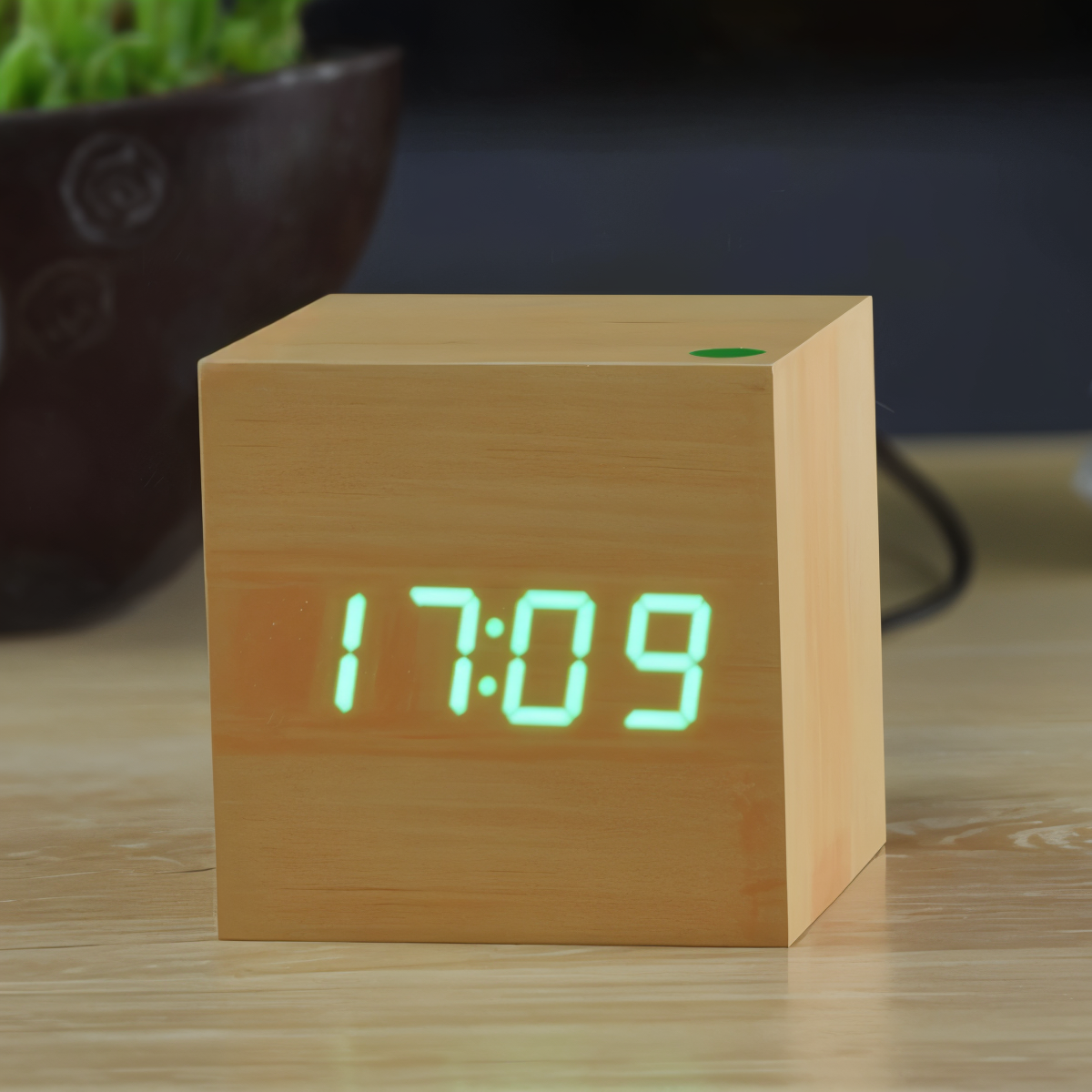 Maliben | Digital LED Clock - Cube Clock - Wooden Clock