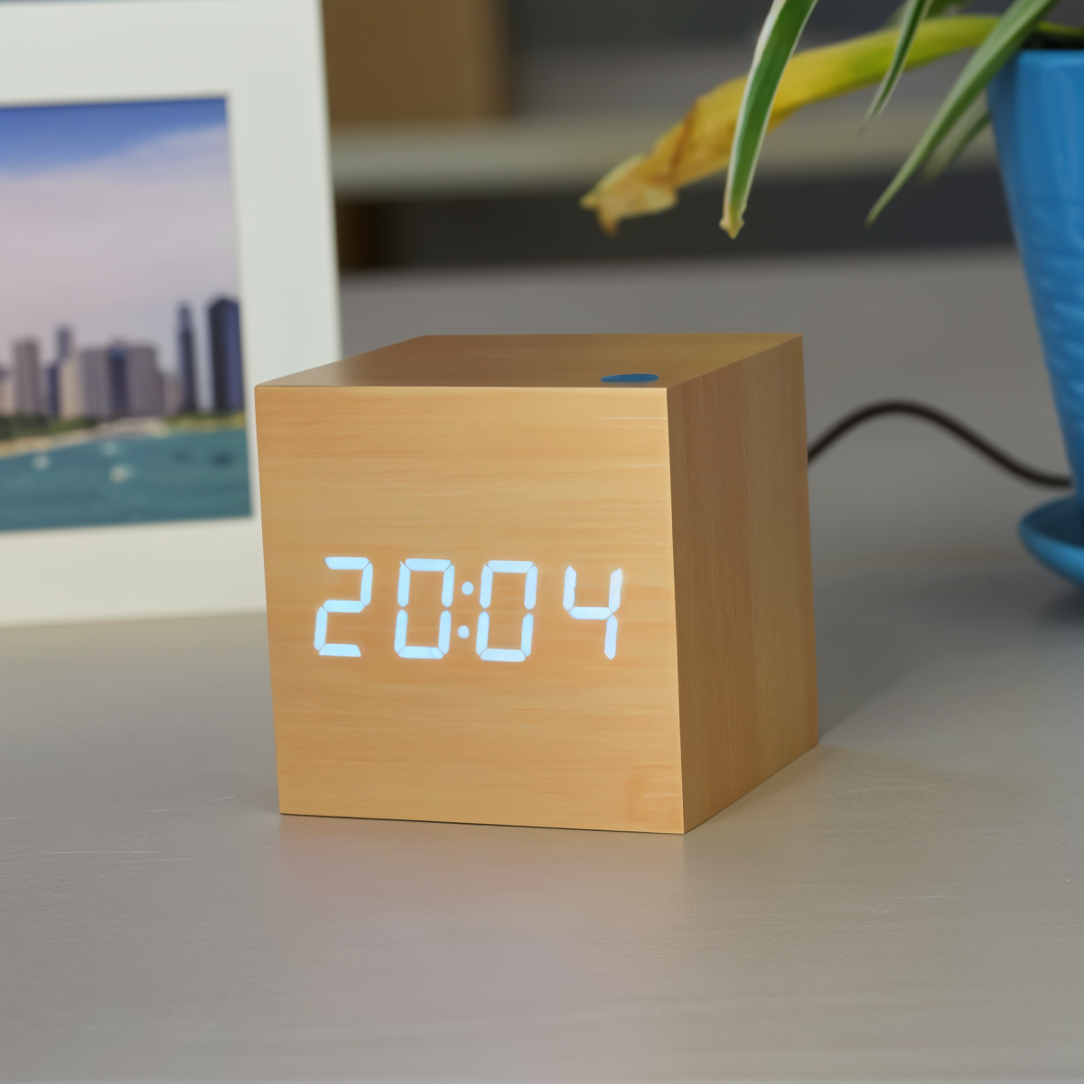 Maliben | Digital LED Clock - Cube Clock - Wooden Clock