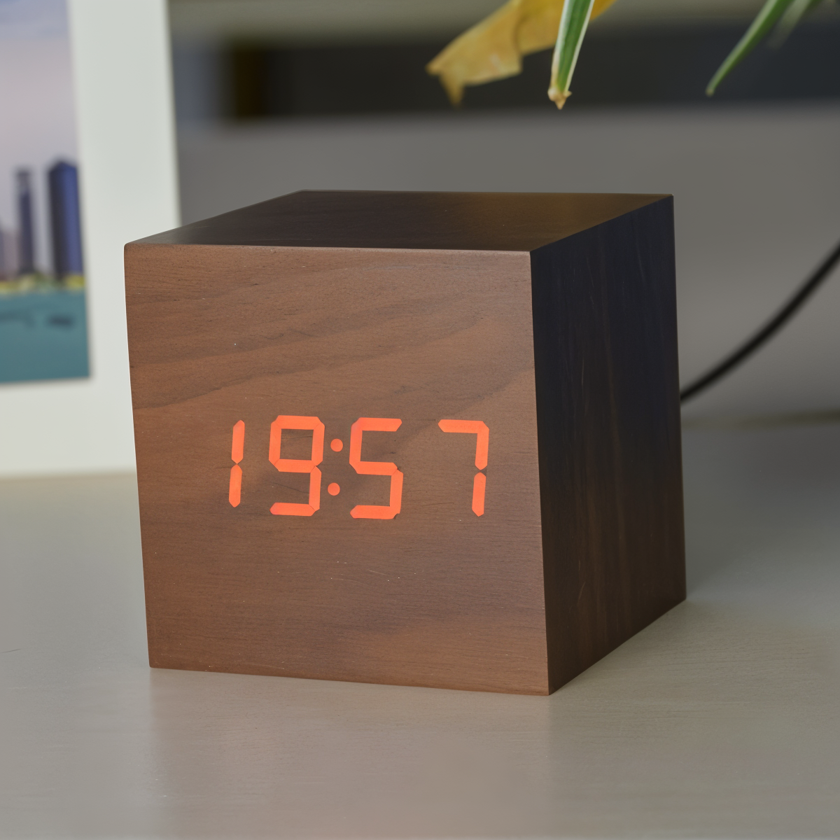 Maliben | Digital LED Clock - Cube Clock - Wooden Clock