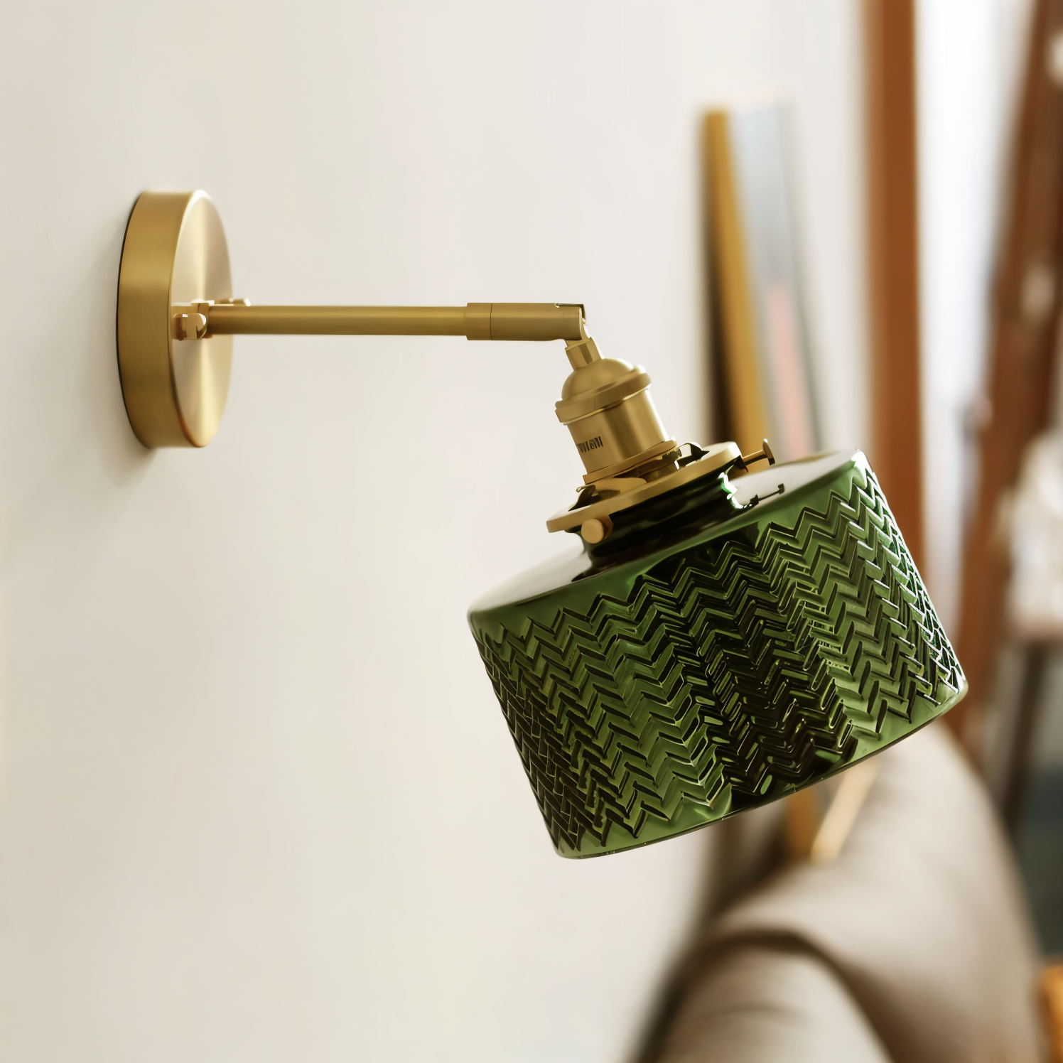 Maliben | Adjustable Led Wall Lamp Of Ribbed Glass In Scandinavian Design