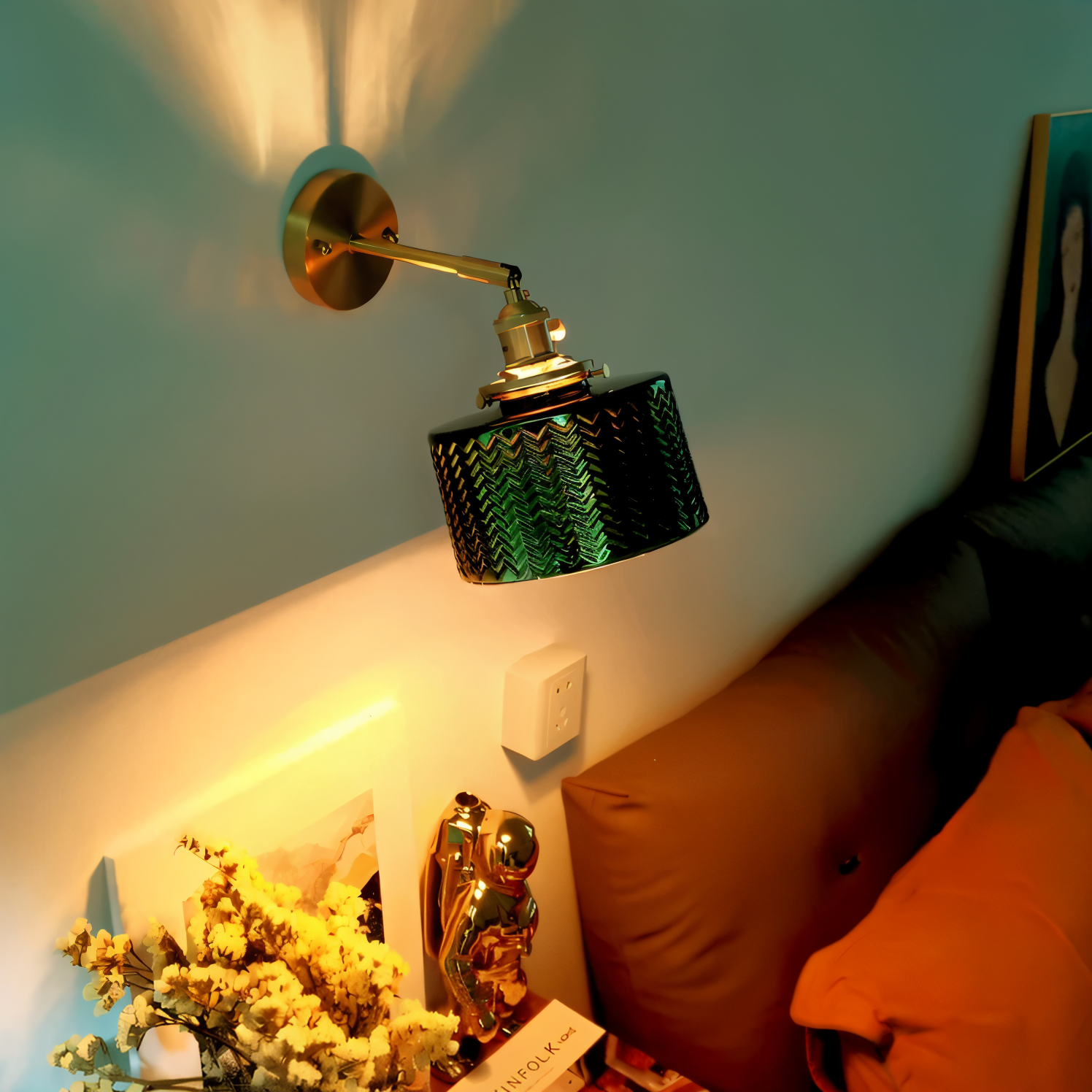 Maliben | Adjustable Led Wall Lamp Of Ribbed Glass In Scandinavian Design