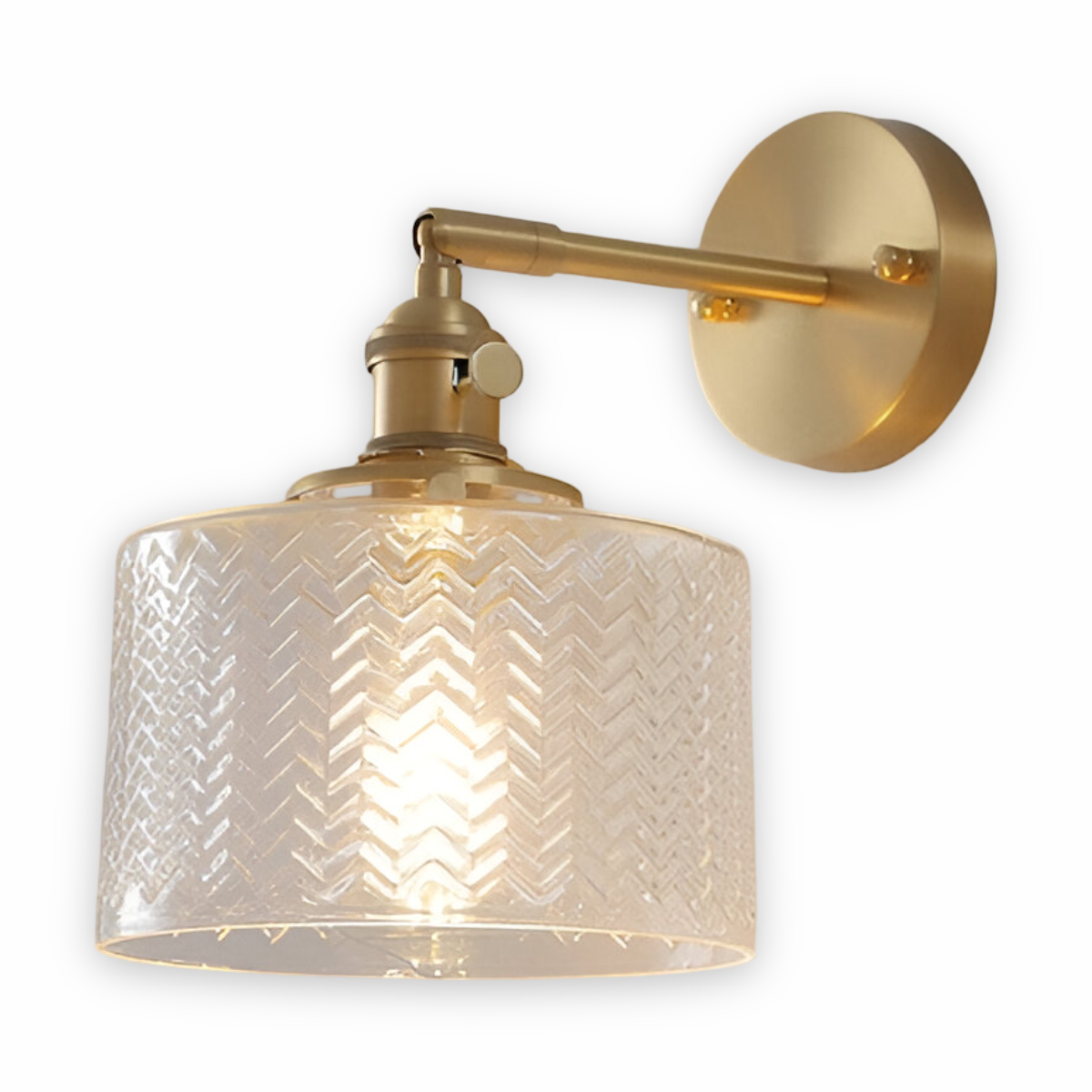 Maliben | Adjustable Led Wall Lamp Of Ribbed Glass In Scandinavian Design