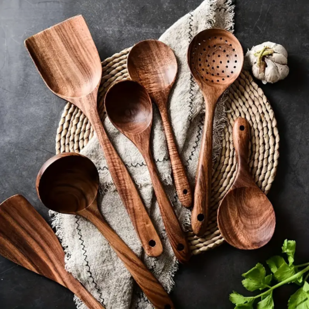 Maliben | Luxury Wooden Kitchen Utensil Set - For Elegant Cooking Experience