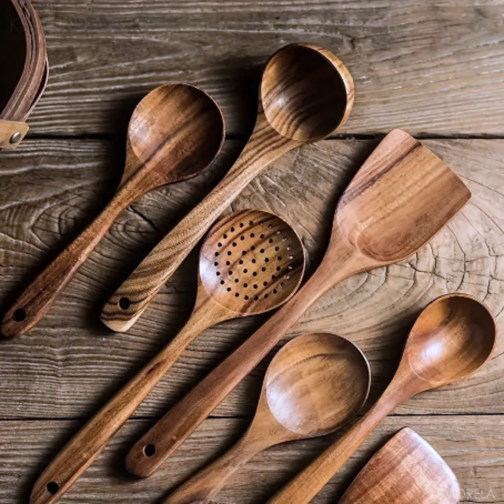 Maliben | Luxury Wooden Kitchen Utensil Set - For Elegant Cooking Experience