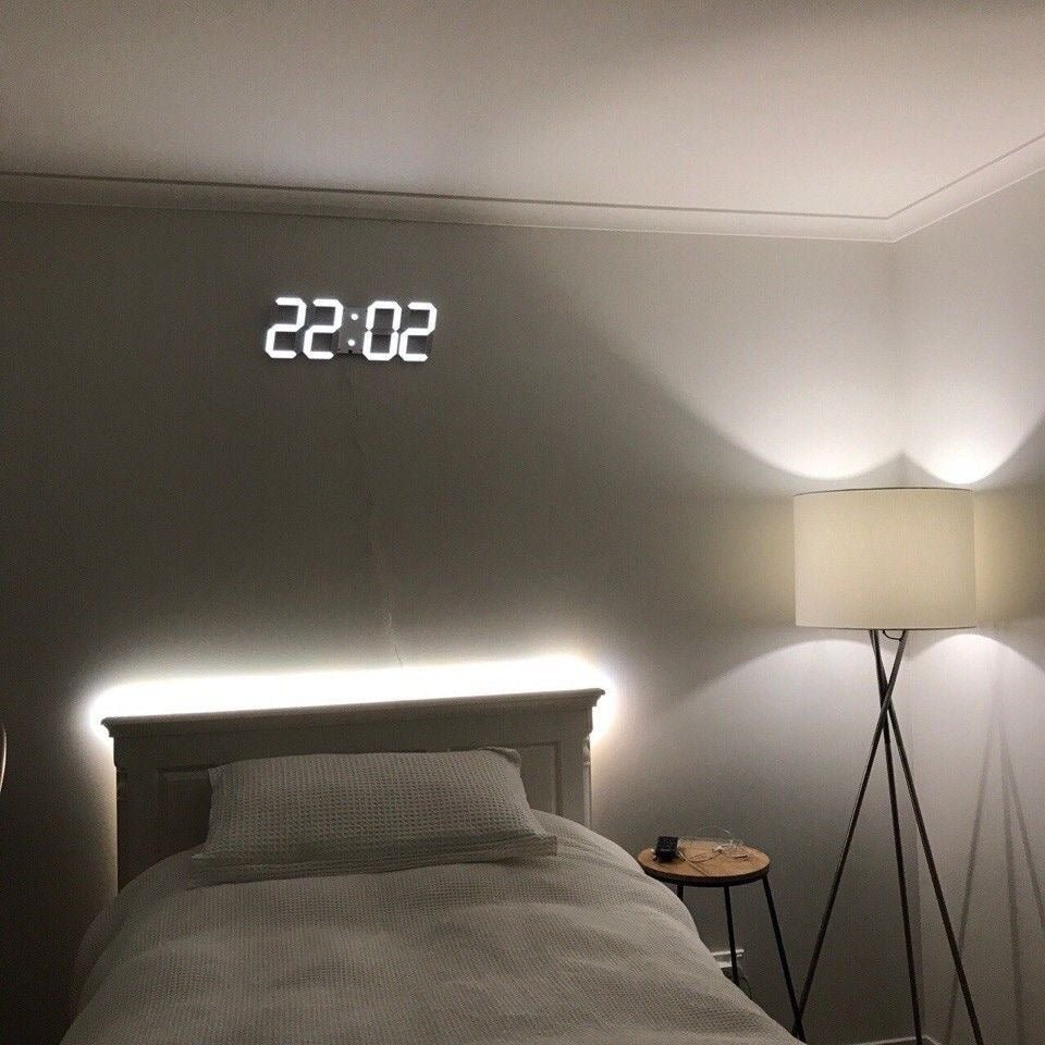 Maliben | Timeglow 3d Led Wall Clock – Digital Clock With Adjustable Lighting