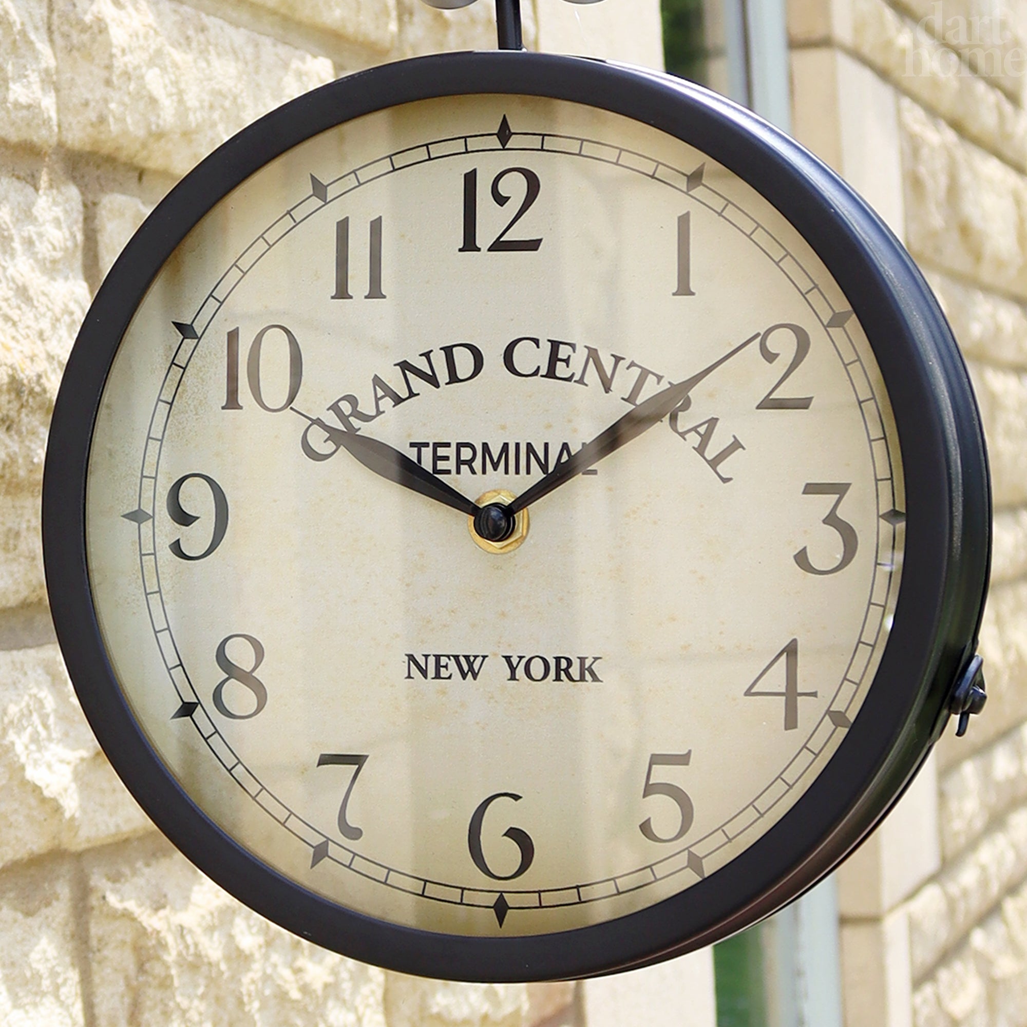 Maliben Black Double Sided Railway Outdoor Clock