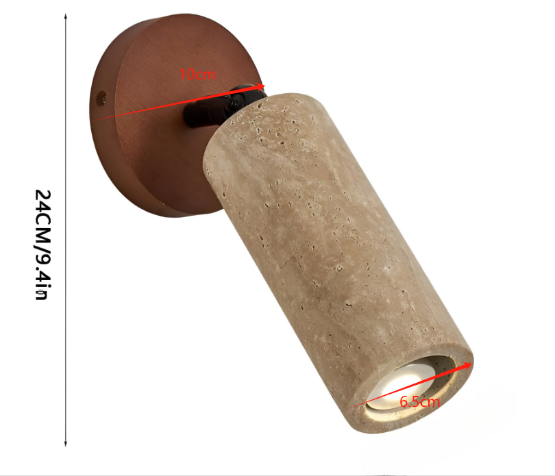 Maliben | Adjustable Travertine Wood Led Wall Lamp And Ceiling Lamp