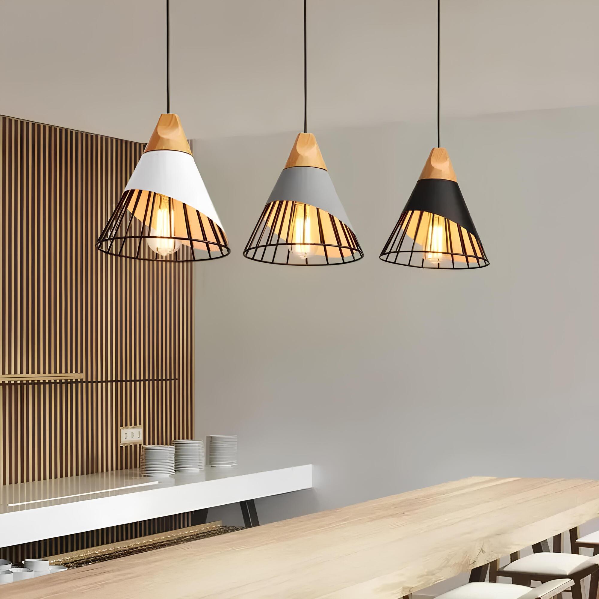 Maliben | Industrial Pendant Lamp With Open Cage Design