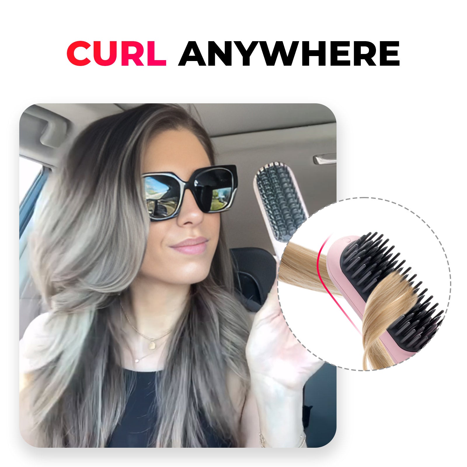 Maliben | Wireless Hair Stylers Brush Travel Suitable For Straightening And Curling Rechargeable For All Hair Types