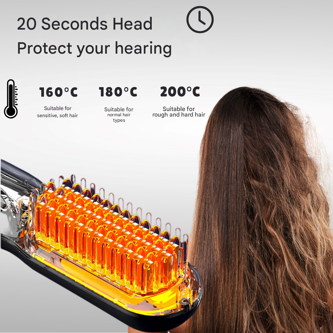 Maliben | Wireless Hair Stylers Brush Travel Suitable For Straightening And Curling Rechargeable For All Hair Types