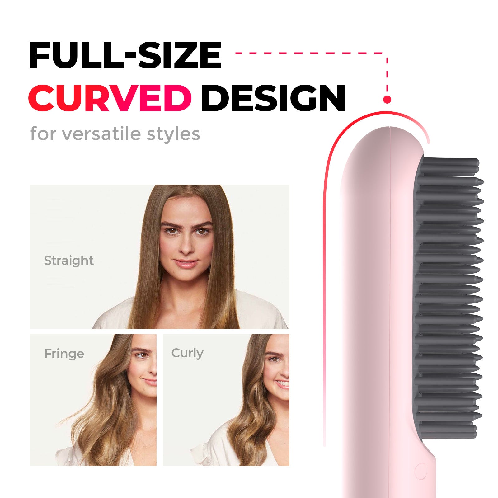 Maliben | Wireless Hair Stylers Brush Travel Suitable For Straightening And Curling Rechargeable For All Hair Types
