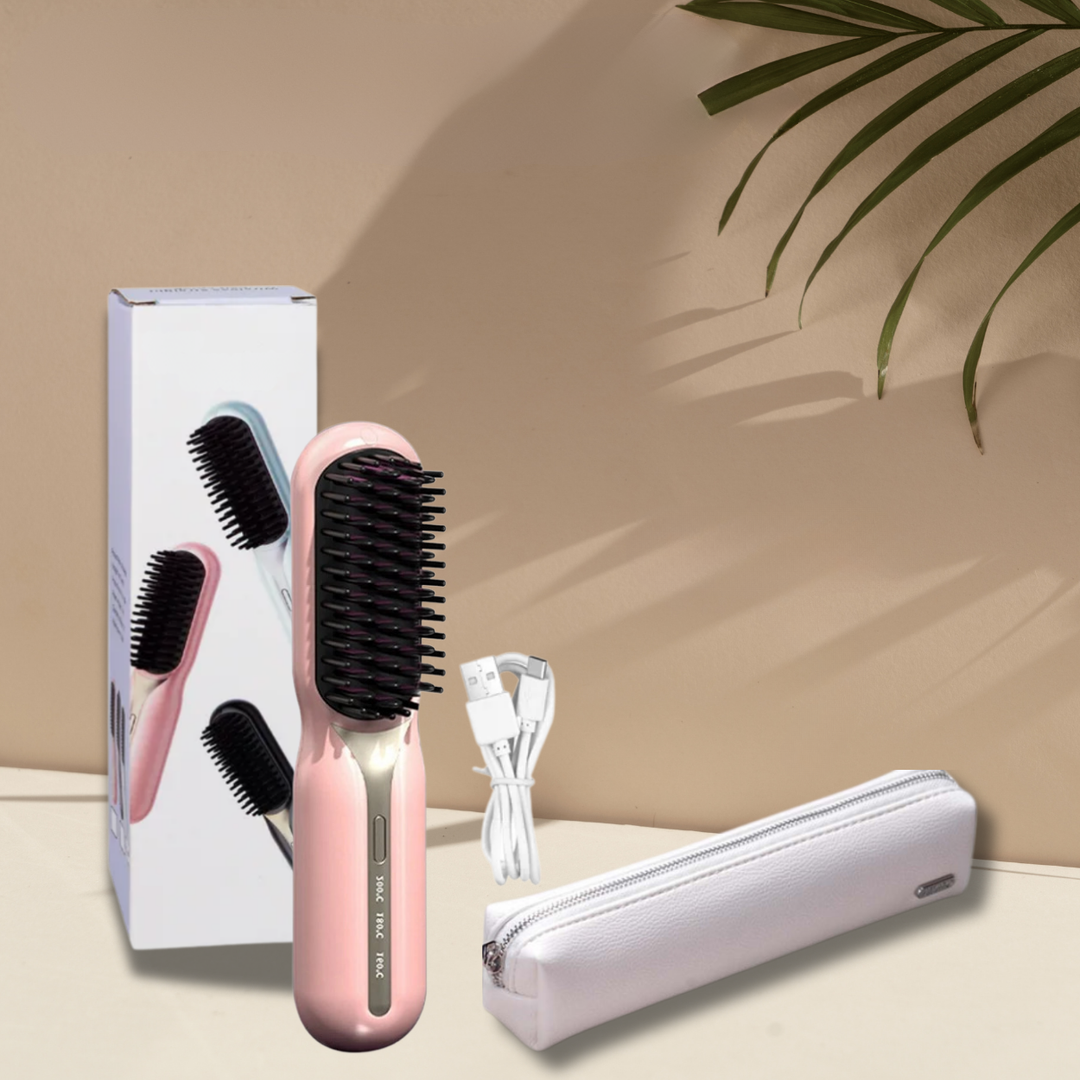 Maliben | Wireless Hair Stylers Brush Travel Suitable For Straightening And Curling Rechargeable For All Hair Types