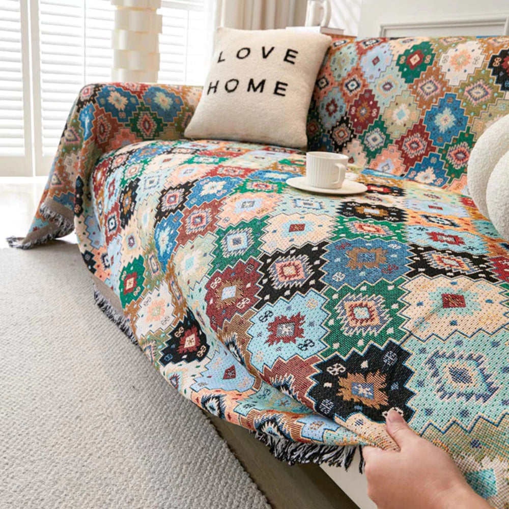 Maliben | Jewel Vintage Mosaic Sofa Cover