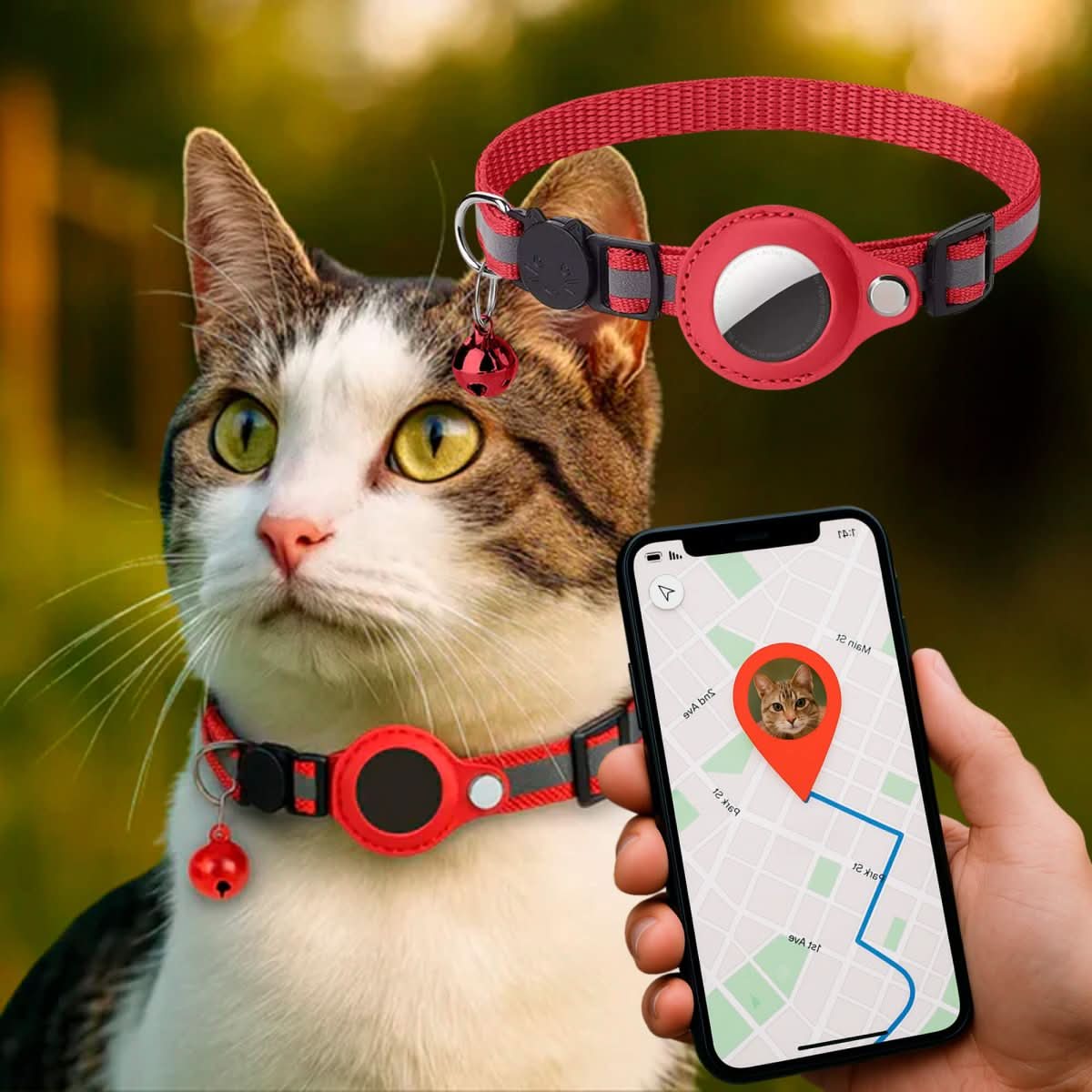 Maliben | GPS Collar for Cats with Reflective Design