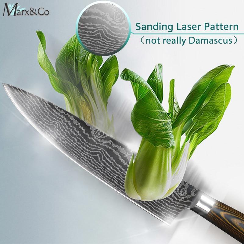 Maliben | Santoku Japanese Professional Chef Knife 8 Inch High Carbon Stainless Steel