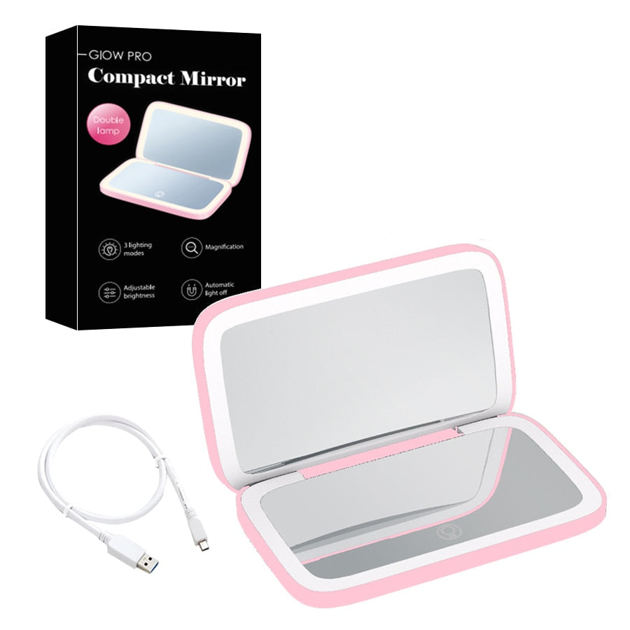 Maliben | Compact Led Makeup Mirror With Double Magnification 1x And 10x