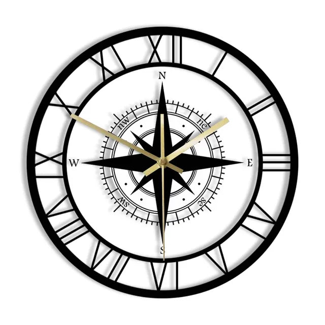 Maliben | DirectionalChart - Nautical Compass Wall Clock