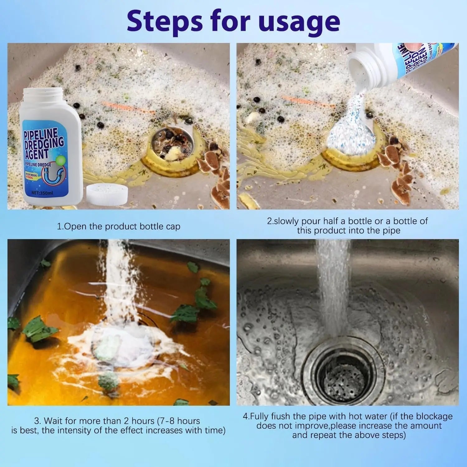 Maliben | Powerful Drain Cleaner – Against Clogs & 99% Of Germs