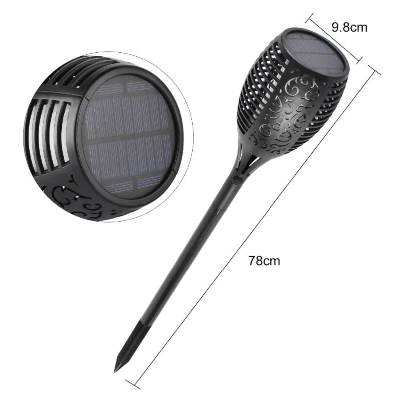 Maliben | Led Solar Garden Torches Deluxe 96 Led (4 Pieces)