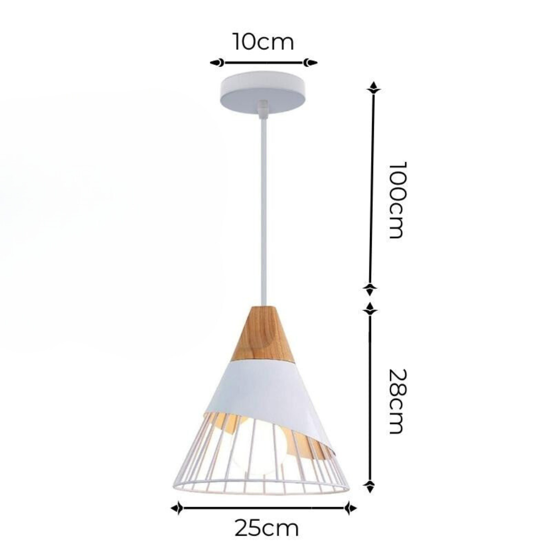Maliben | Modern Industrial Pendant Light In Scandinavian Style – Wood & Metal
