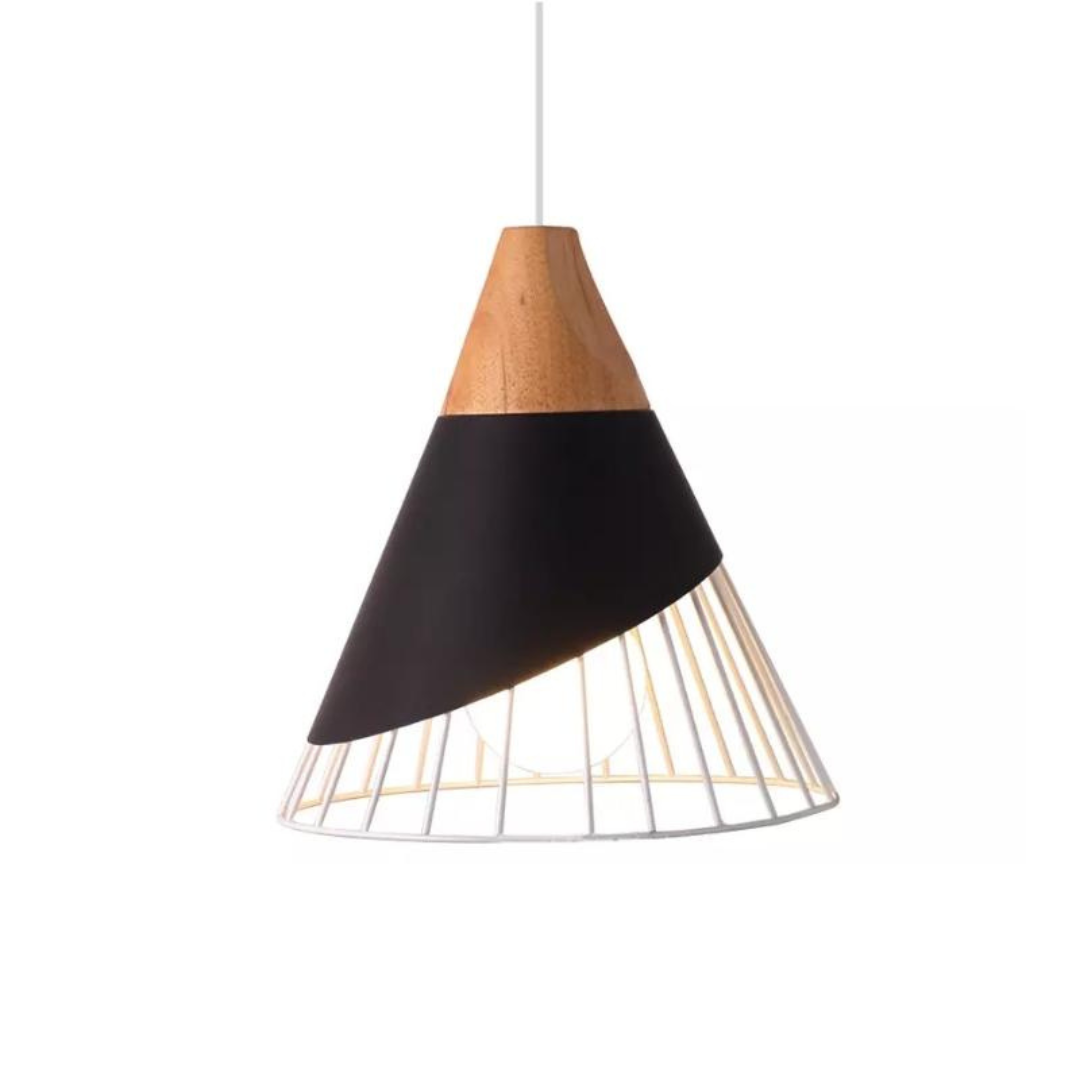 Maliben | Modern Industrial Pendant Light In Scandinavian Style – Wood & Metal