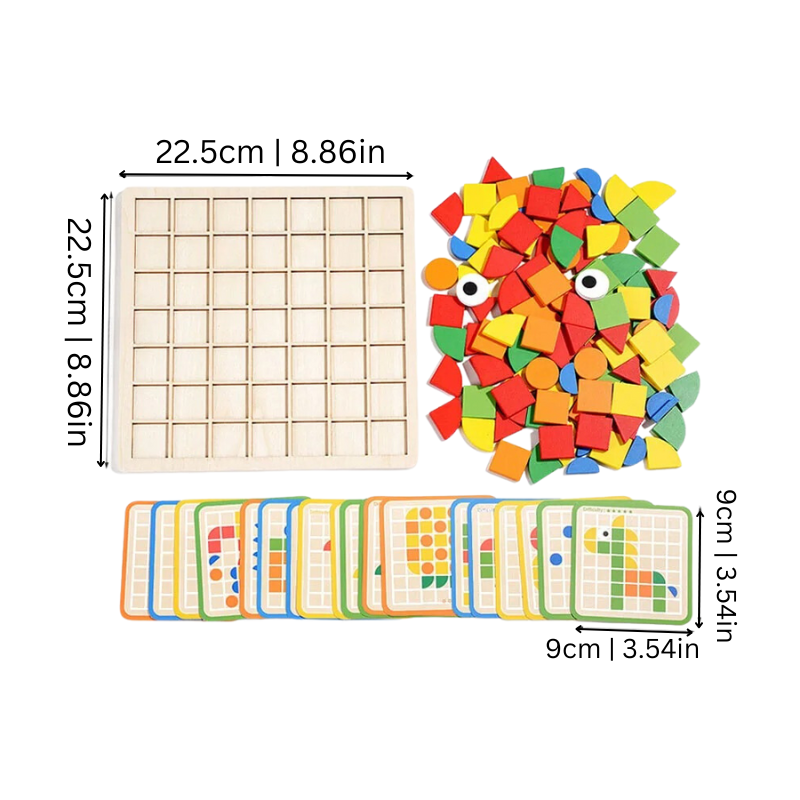 Maliben | Ecotoys Thinkmatch | Improves Logical Thinking - Imaginative Wooden Educational Puzzle Set