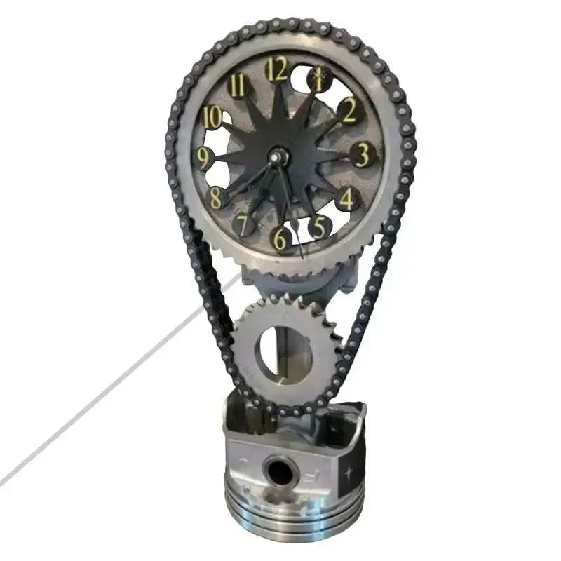 Maliben | Watch chain with movement - Silent rotating table clock