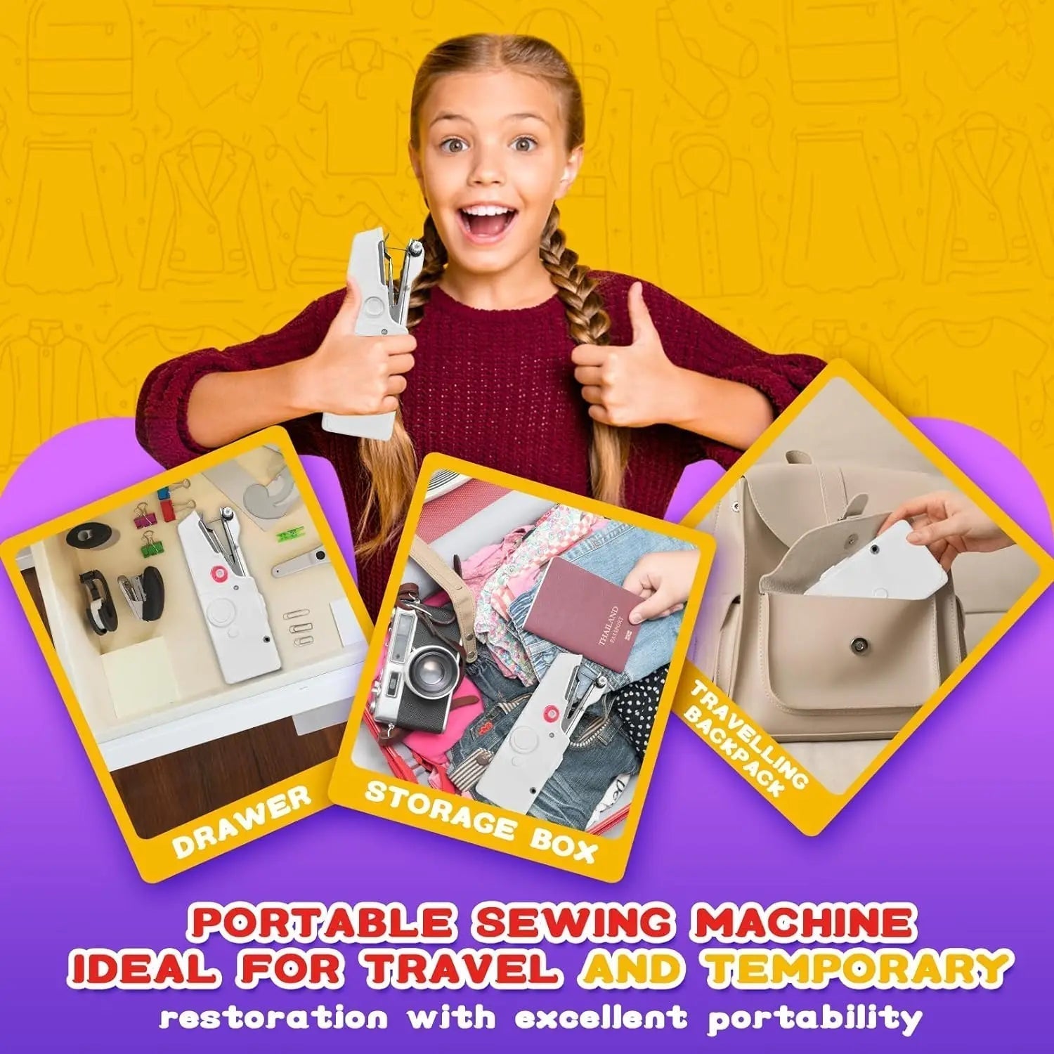 Maliben | Stitchmatic Mini Sewing Machine – Portable Electric Sewing Machine For Home And On-The-Go