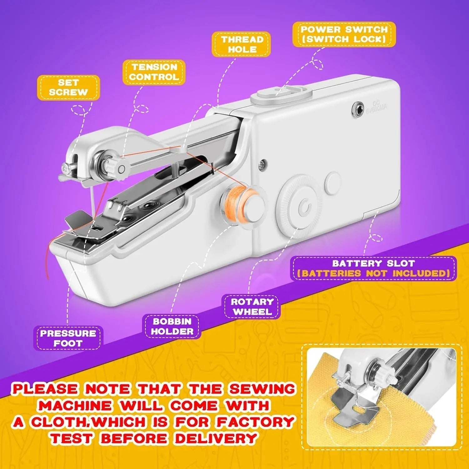 Maliben | Stitchmatic Mini Sewing Machine – Portable Electric Sewing Machine For Home And On-The-Go