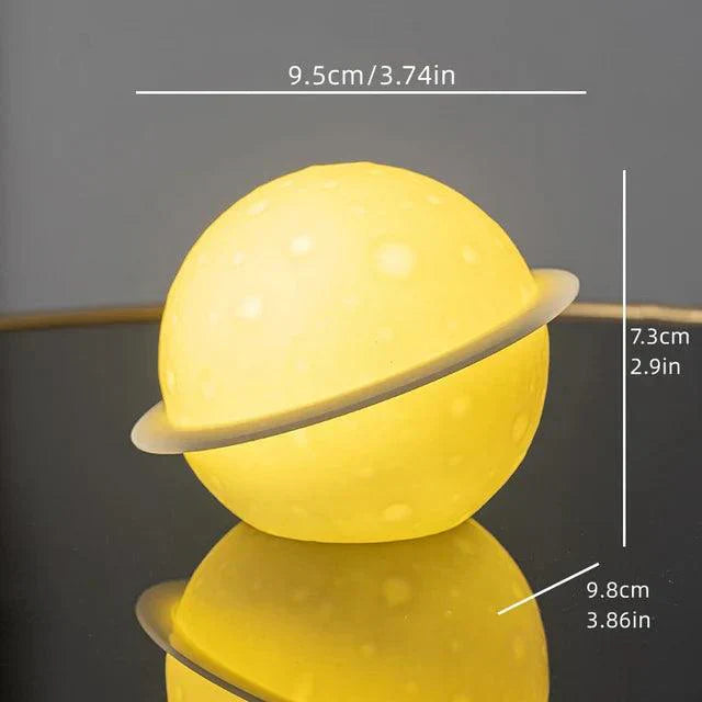 Maliben | Astrolume Astronaut Sculpture With Planet Night Light | Modern Decorative Highlight | Environmentally Friendly Pvc & Abs | 9.8 X 12.1 Cm