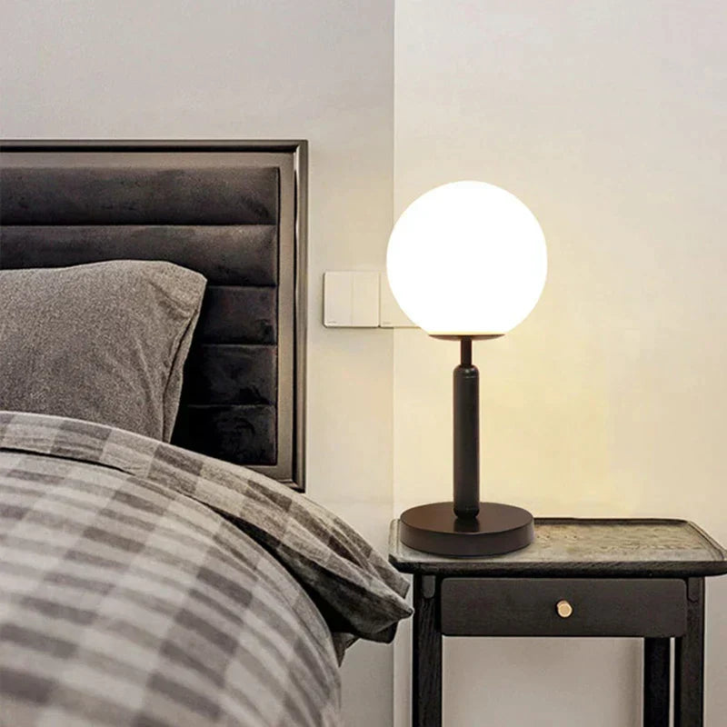 Maliben | Stylish Brass & Glass Led Table Lamp – Glowsphere