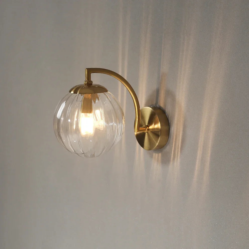 Maliben | Nordic Glass Wall Lamp - Elegant ScandInavian Wall Lamp in Glass With Warm Led Light