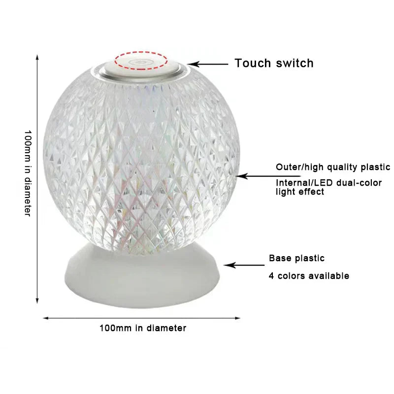 Maliben | Chic Crystal Table Lamp – Wireless Luxury Lighting