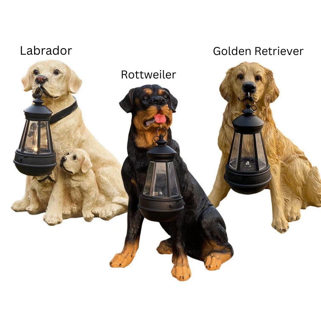 Maliben | Solar Powered Dog Statue With Led Lighting - Lumipup