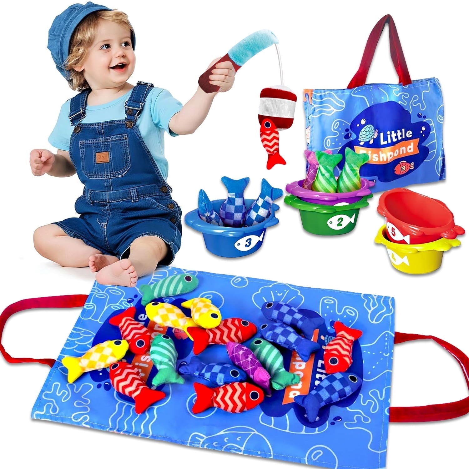 Maliben | Montessori Plush Fish Pond Toy