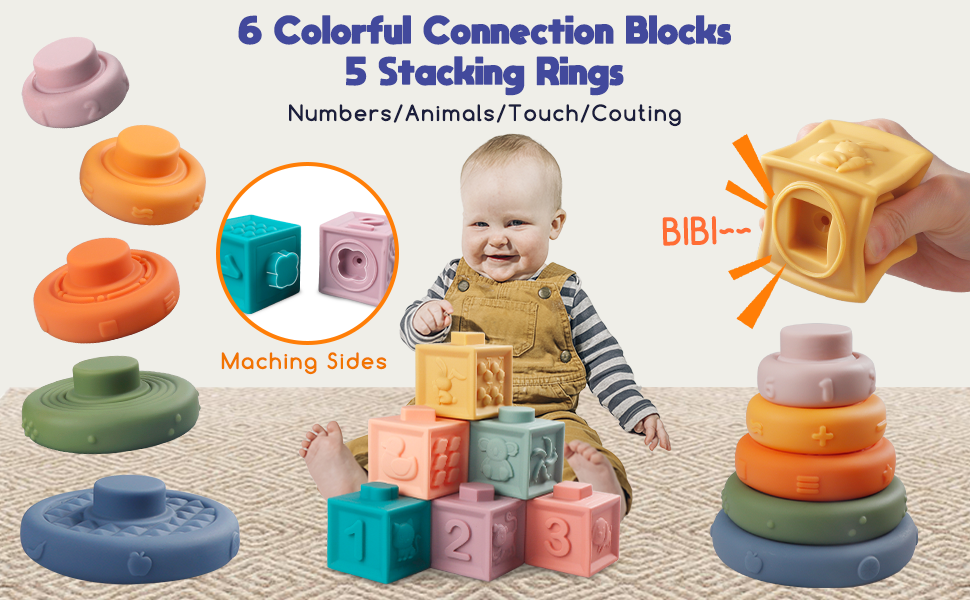 Maliben | TInysense | Montessori Baby Toy Set 4-in-1 For Sensory Development - Safe Bpa-Free Material For Children