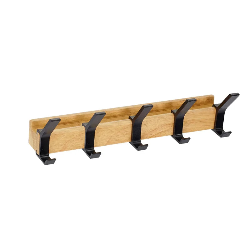 Maliben | Nordivo Wall Wardrobe With Movable Double Hooks | Scandinavian Design | Wood & Aluminium | Space-Saving & Modern