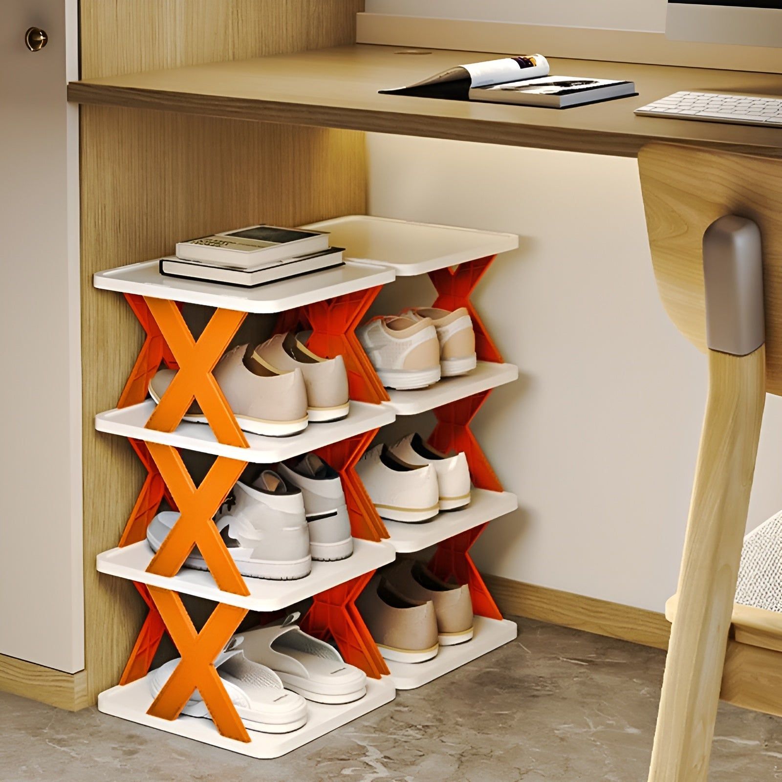 Maliben | Flexistack Shoe Rack – Foldable Multiple Shoe Organizer For Small Spaces