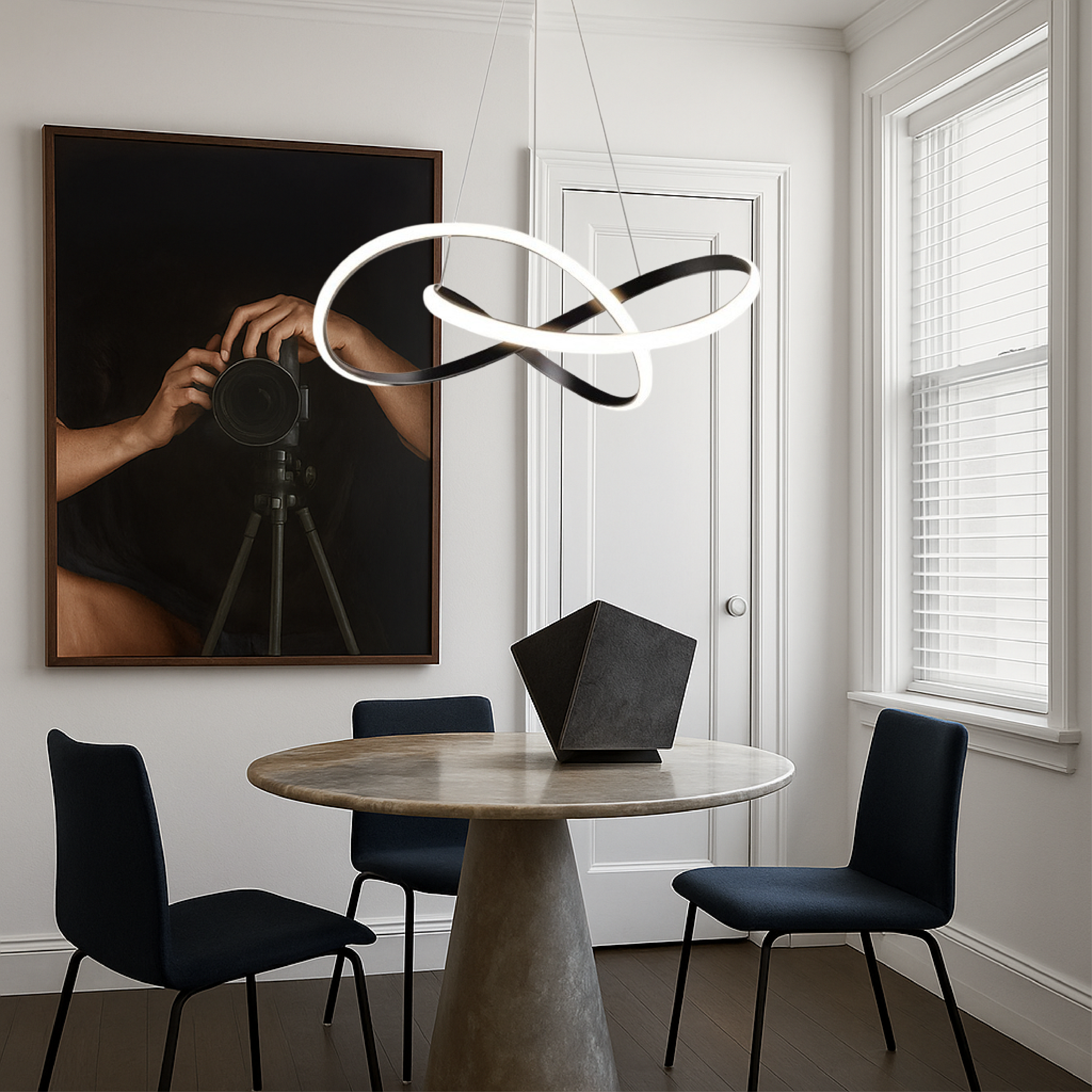 Maliben | Modern Pendant Lamp Dining Room Aluminum Black