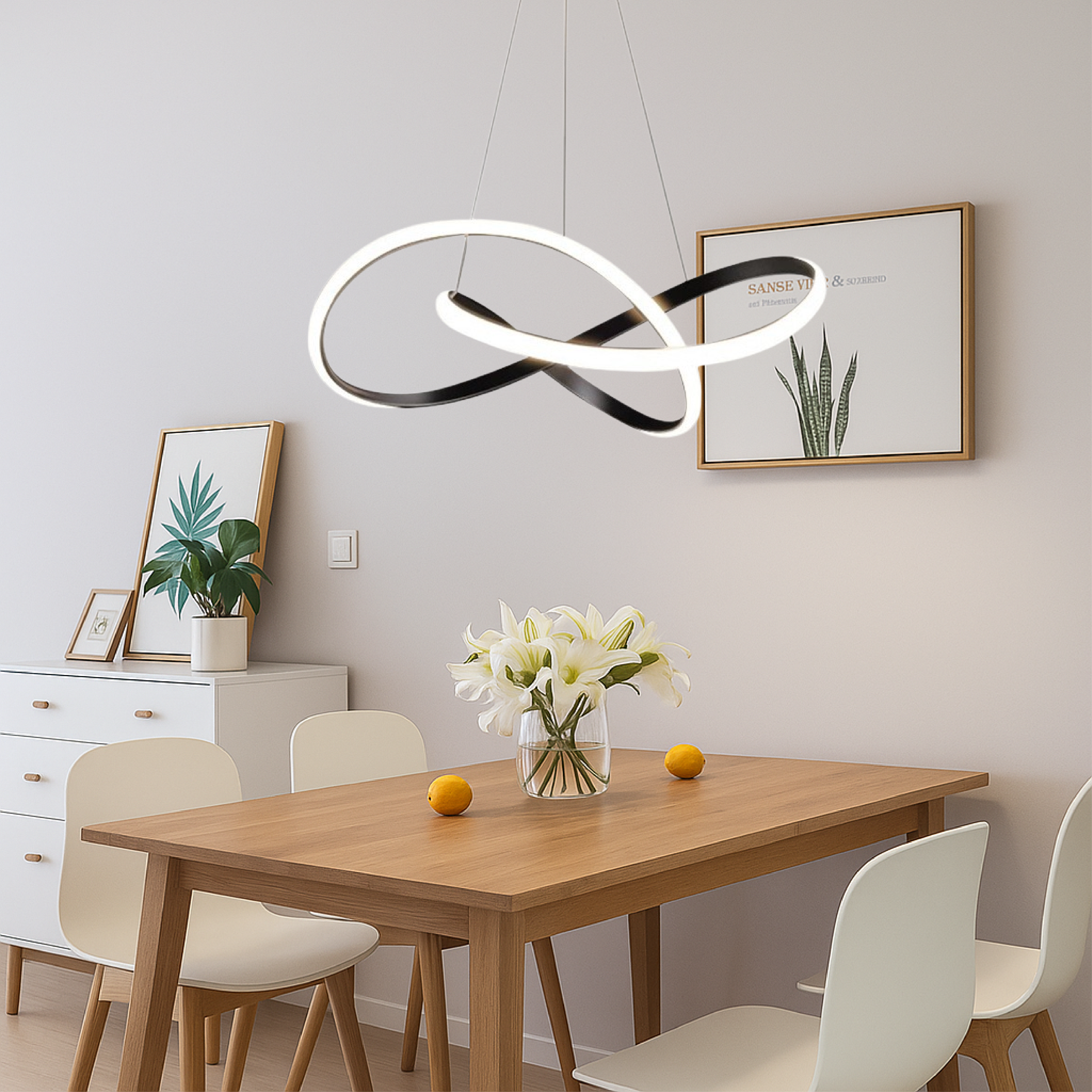 Maliben | Modern Pendant Lamp Dining Room Aluminum Black