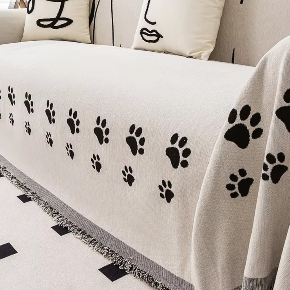 Maliben | Nordic Cat Paw Chenille Sofa Cover