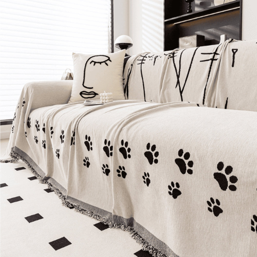 Maliben | Nordic Cat Paw Chenille Sofa Cover