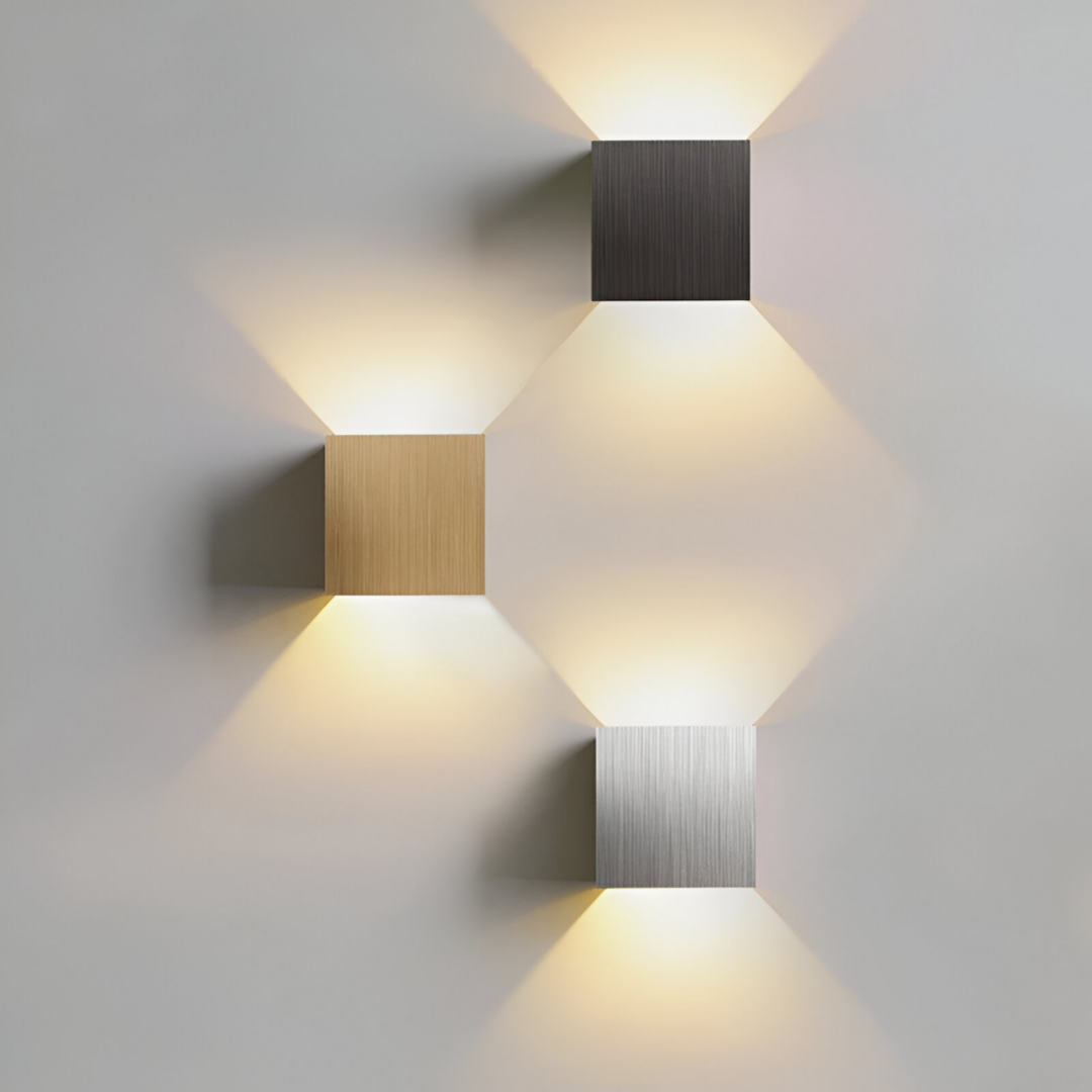 Maliben | Led Wall Lamp Nordivia | Usb & Cable Operation | Double Light Color | Aluminum & Acrylic | 10x10x5 Cm