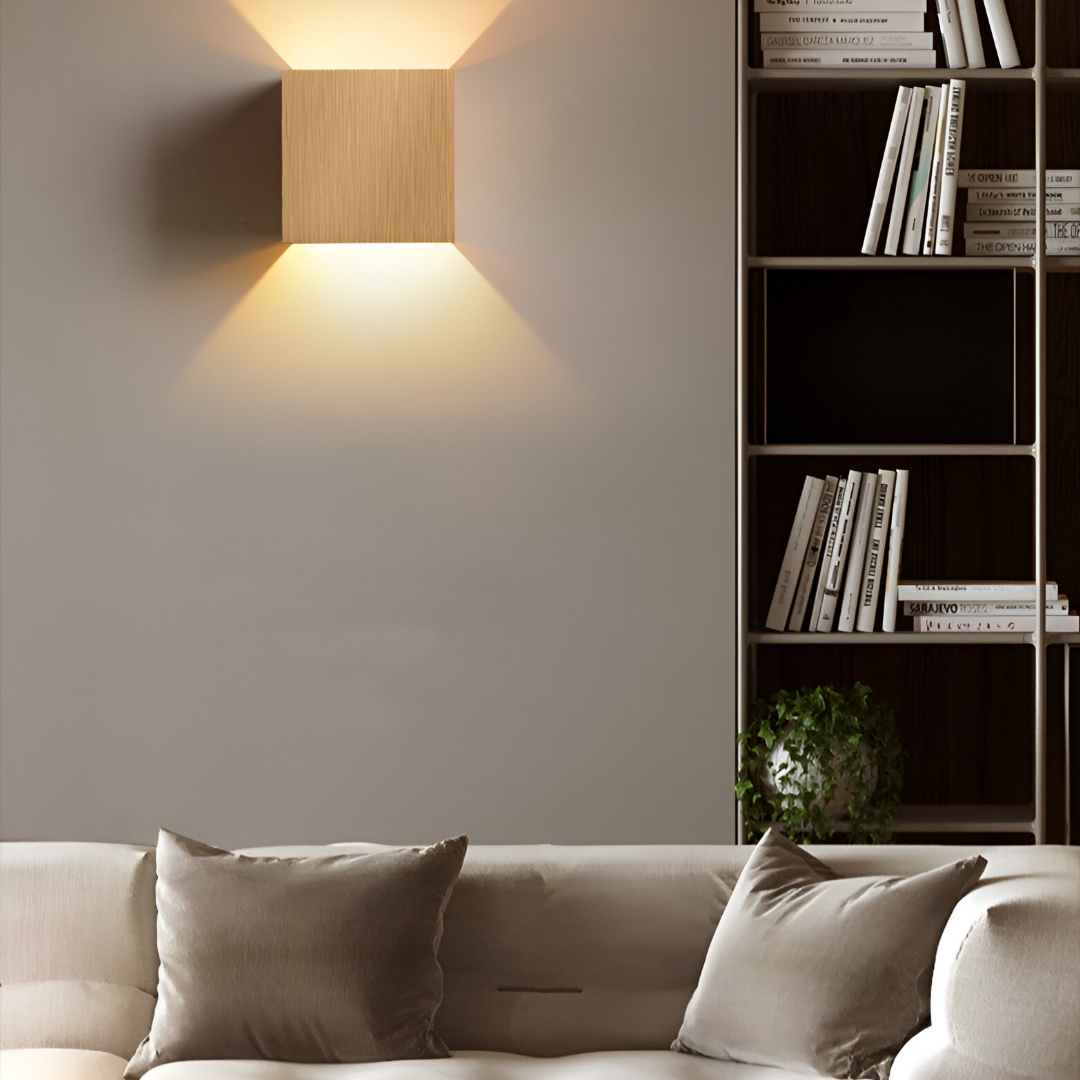 Maliben | Led Wall Lamp Nordivia | Usb & Cable Operation | Double Light Color | Aluminum & Acrylic | 10x10x5 Cm