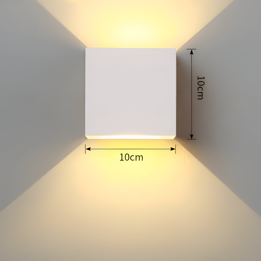 Maliben | Led Wall Lamp Nordivia | Usb & Cable Operation | Double Light Color | Aluminum & Acrylic | 10x10x5 Cm