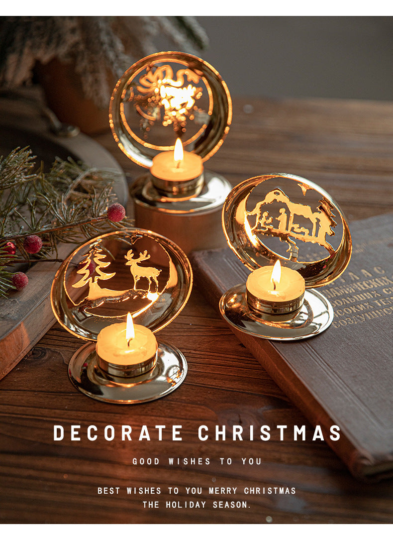 Golden Projection Iron Art Christmas Lantern