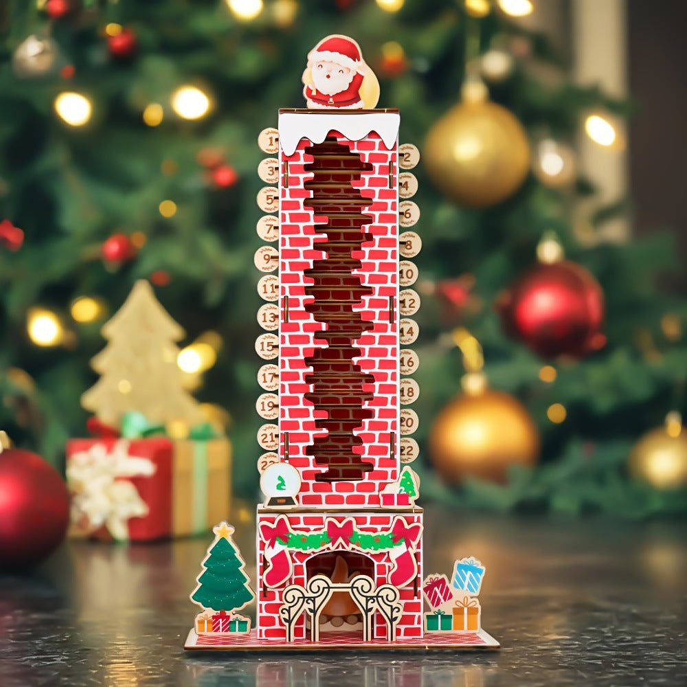 Wooden Santa Claus Detachable Countdown Display Stand