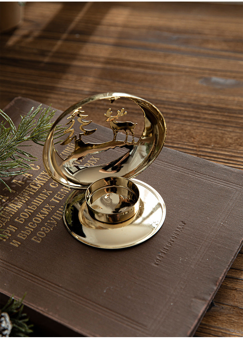 Golden Projection Iron Art Christmas Lantern