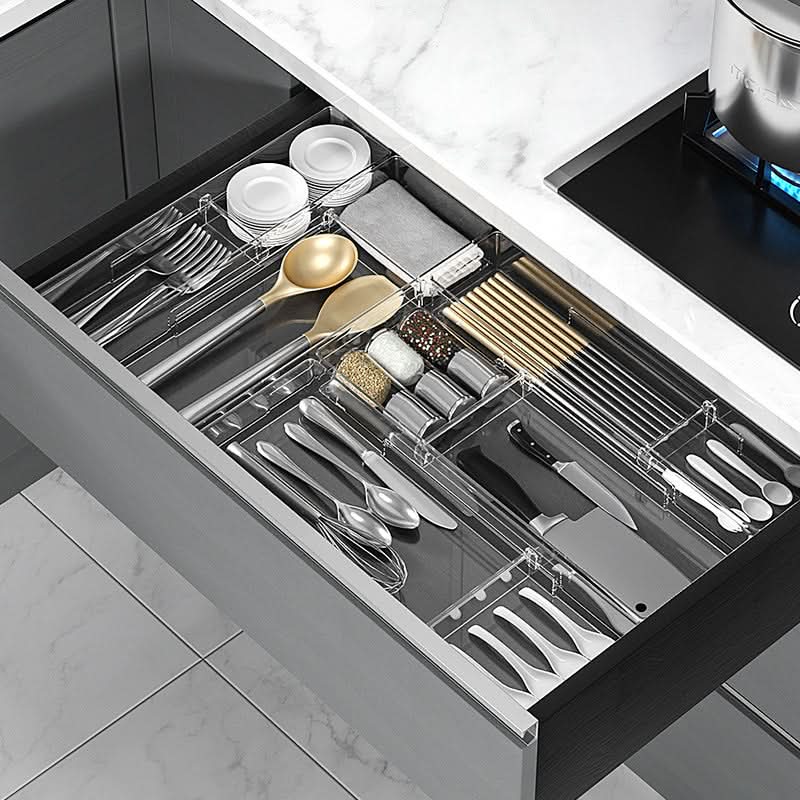 Maliben | Adjustable Kitchen Drawer Organizer For Utensils & Cutlery