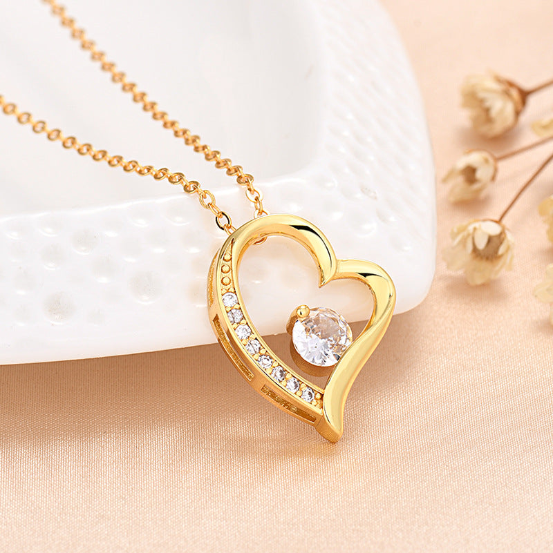 Maliben | Eternal Rose Box "To My Love" With Diamond Heart Necklace